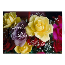 Espanhol: Rosas Diâmetro de la Madre do dia das mã Cartao