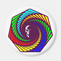 Espiral crânio caveira spiral skull imã de refrigerador