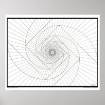 Espiral de Deosil Fibonacci da ascensão Poster