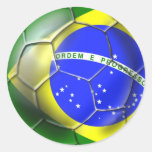 Esportes 2014 brasileiros da bandeira do futebol d adesivos redondos
