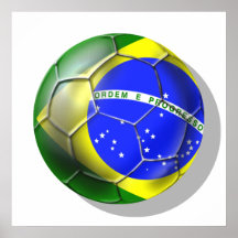 Esportes brasileiros da bandeira do futebol da sam pôsteres