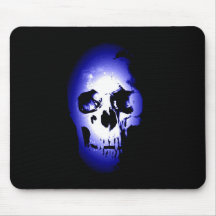 Esqueleto azul do crânio mouse pad