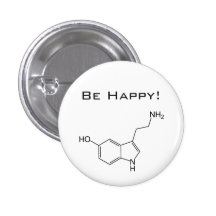 Esteja feliz! Botão da serotonina Pins