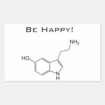 Esteja feliz! Etiqueta da serotonina Adesivo Em Formato Retângular