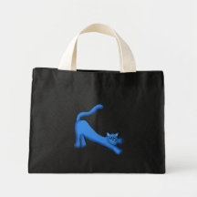 Esticando o saco do gato bolsa para compras