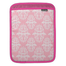 Estilo cor-de-rosa e branco do vintage do damasco  bolsas de iPad