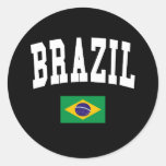 Estilo da faculdade de Brasil Adesivos Redondos