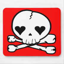 Estilo estranho de Kawaii do gótico do crânio Mousepad
