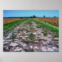 Estrada rochosa velha impressão