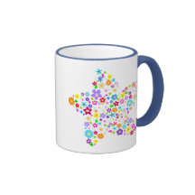 Estrela bonito da flor caneca