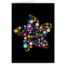 Estrela bonito da flor cartão