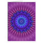 Estrela da mandala na flor magenta do azul | cartao