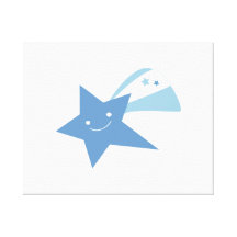Estrela de tiro azul impressão de canvas esticadas