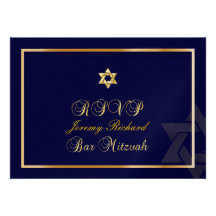 Estrela do rsvp de PixDezines, bar Mitzvah/azul ma Convites
