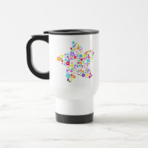 Estrela floral colorida bonito caneca
