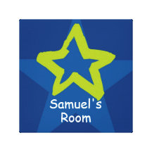 Estrela personalizada [limão+marinho] impressão de canvas envolvidas
