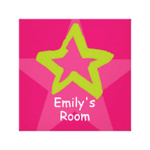 Estrela personalizada [limão+rosa] impressão em tela canvas