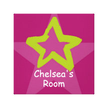 Estrela personalizada [limão+roxo] impressão de canvas esticada