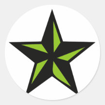Estrela preta e verde adesivos