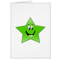 Estrela verde de sorriso cartao