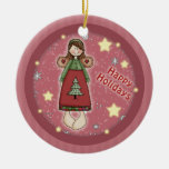 Estrelas bonitos lunáticas do anjo do Natal Enfeites Para Arvores De Natal