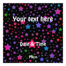 Estrelas de néon convite personalizado