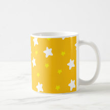 Estrelas felizes alaranjadas caneca