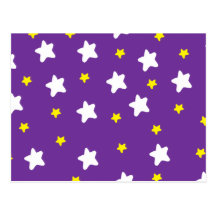 Estrelas felizes roxas cartão postal