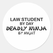 Estudante de Direito Ninja mortal Adesivos Em Formato Redondos