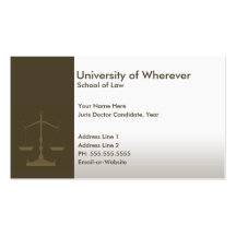 estudante de Direito profissional de justiça Cartões De Visitas