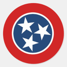 Etiqueta com a bandeira de Tennessee Adesivos Em Formato Redondos