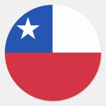 Etiqueta da bandeira do Chile Adesivo Redondo