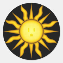 Etiqueta da energia solar adesivo em formato redondo