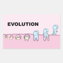 Etiqueta da odontologia da evolução adesivos em forma retangular