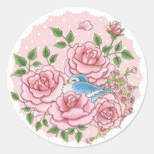 Etiqueta da senhorita Bluebird Adesivos Redondos