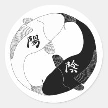 Etiqueta de Yin e de Yang Adesivo Em Formato Redondo