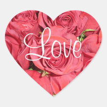 etiqueta do amor da rosa vermelha adesivos em forma de corações