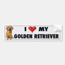 Etiqueta do amor do golden retriever adesivo