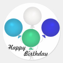 Etiqueta do balão do feliz aniversario adesivos