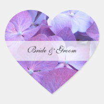 Etiqueta do casamento do coração - Hydrangea Adesivos De Corações