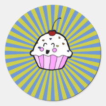 etiqueta do cupcake adesivos em formato redondos