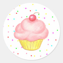Etiqueta do cupcake adesivos redondos