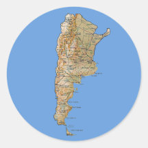 Etiqueta do mapa de Argentina Adesivos Em Formato Redondos