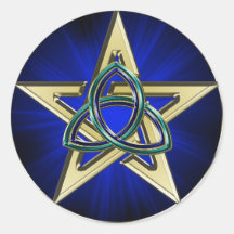 Etiqueta do Pentagram de Triquetra Adesivos Redondos