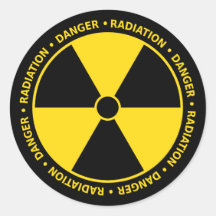 Etiqueta do símbolo da radiação adesivo redondo