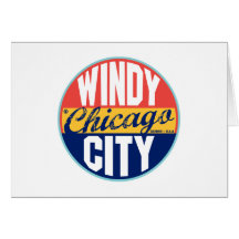 Etiqueta do vintage de Chicago Cartoes
