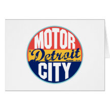 Etiqueta do vintage de Detroit Cartões