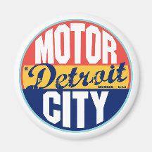 Etiqueta do vintage de Detroit Imas De Geladeira