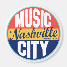 Etiqueta do vintage de Nashville Imãs De Geladeira