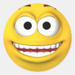 Etiqueta Excited do smiley face Adesivos